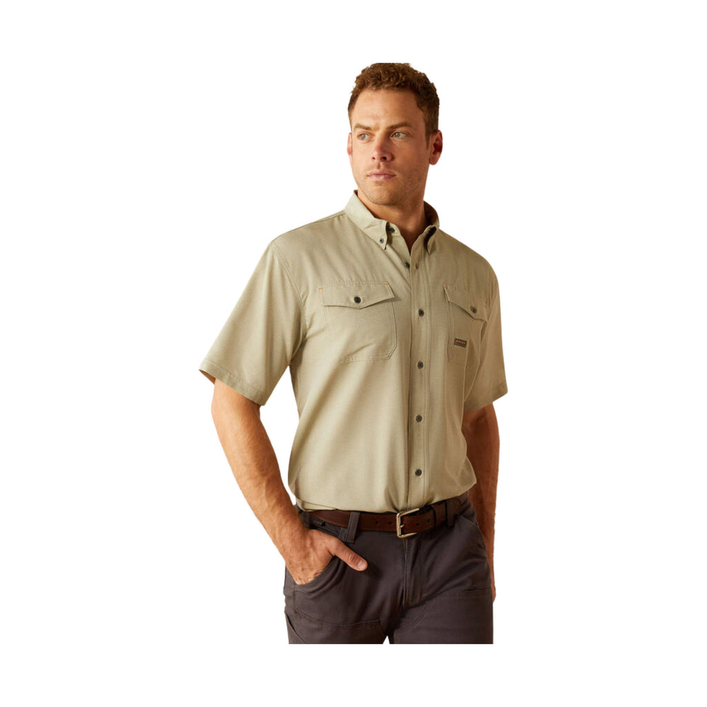 Ariat Men's Made Tough VentTEK DuraStretch Work Shirt - Oil Green - Lenny's Shoe & Apparel