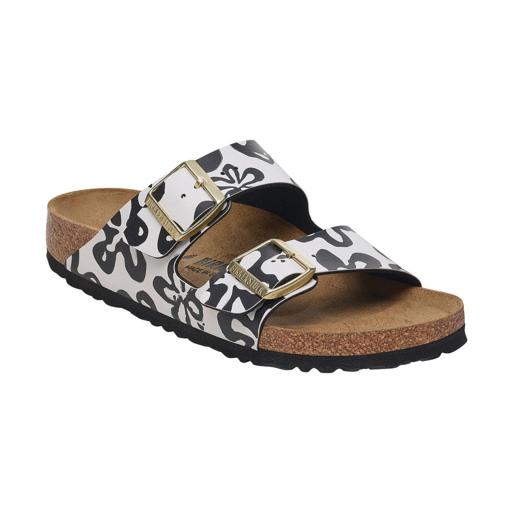 Birkenstock Arizona Sandal - Birko - Flor Blooms White/Black - Lenny's Shoe & Apparel