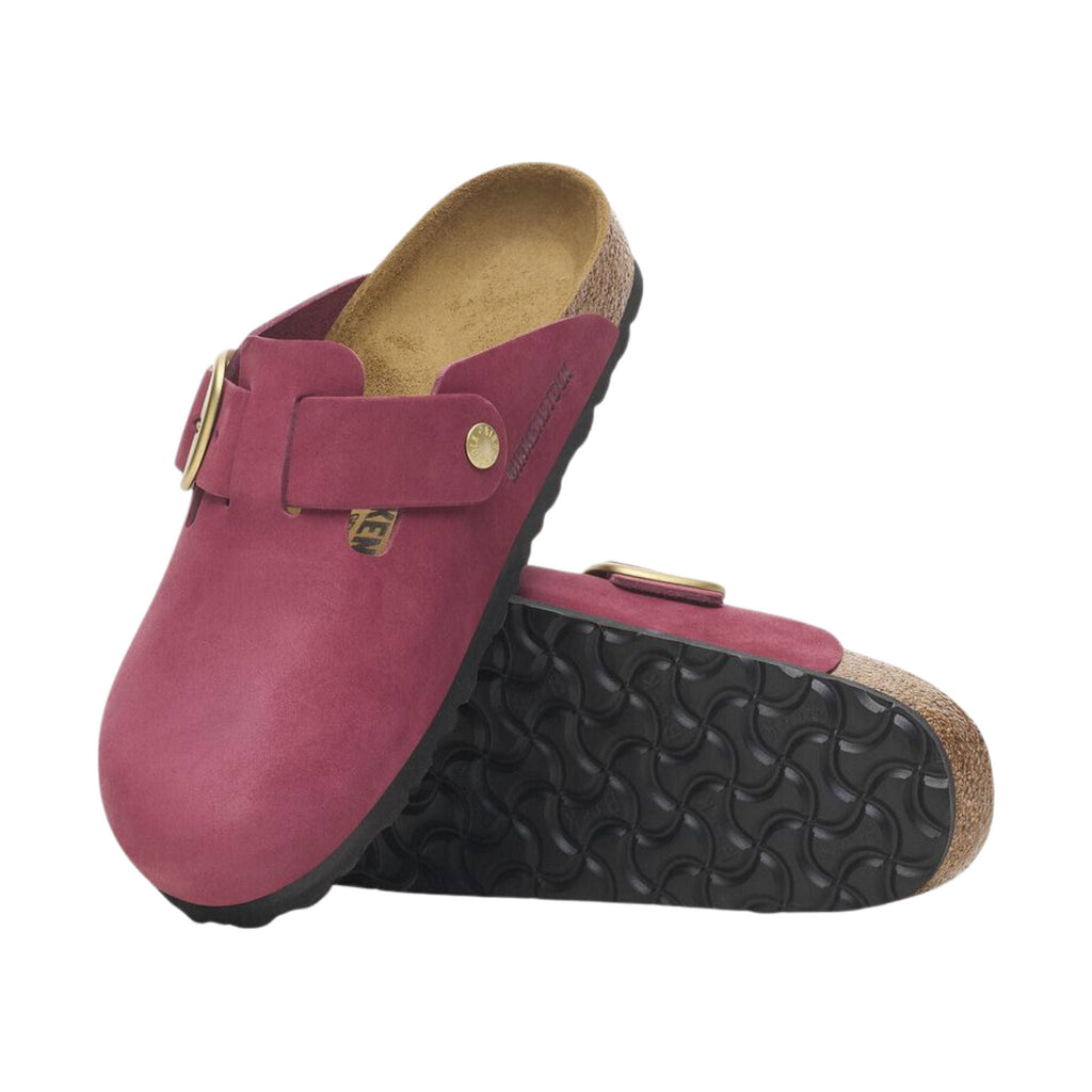 Birkenstock Boston Big Buckle Nubuck Leather Clog - Berry Crush - Lenny's Shoe & Apparel