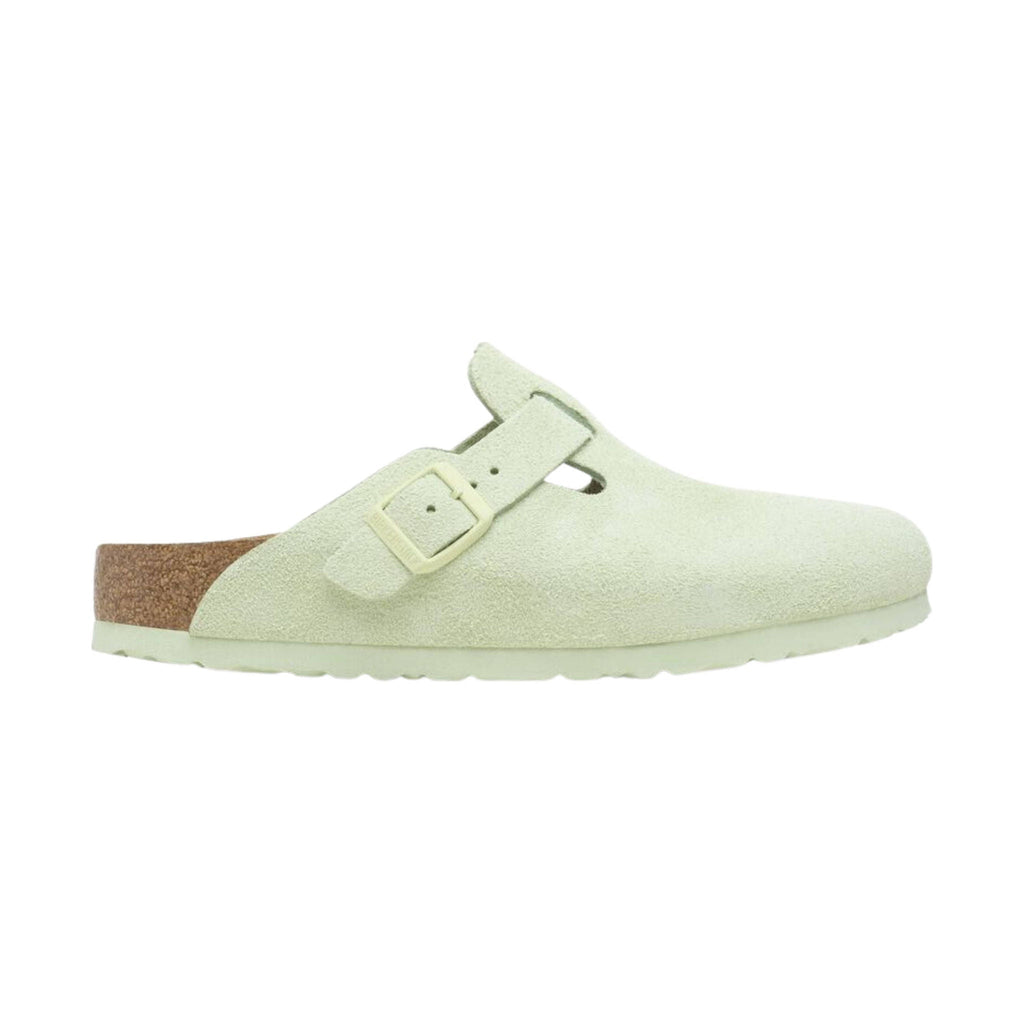 Birkenstock Boston Soft Footbed Suede Leather Clog - Faded Lime - Lenny's Shoe & Apparel