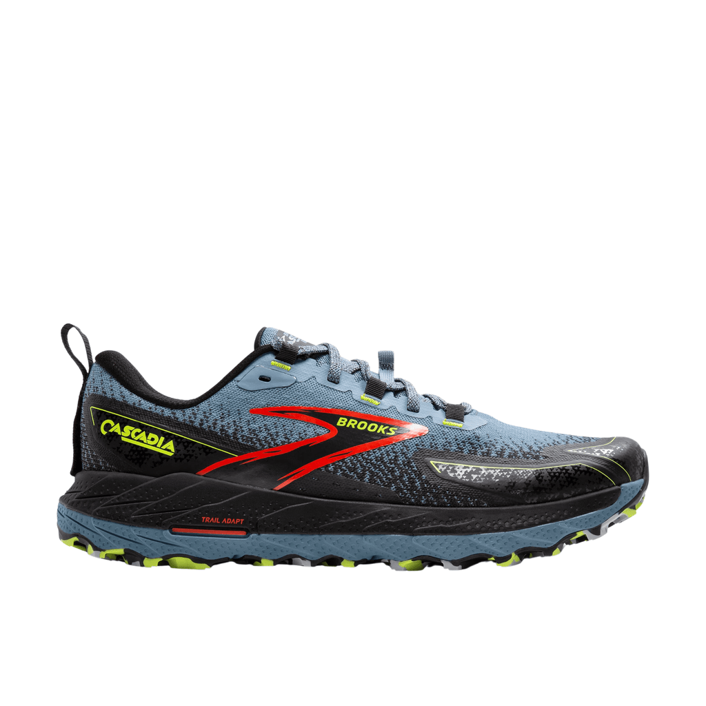 Brooks Men's Cascadia 18 Trail Running Shoe - Citadel/Ebony/Lime - Lenny's Shoe & Apparel