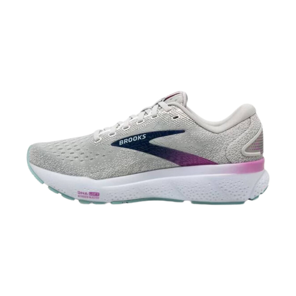 Brooks Women's Ghost 16 Road Running Shoes - White/Grey/Estate Blue - Lenny's Shoe & Apparel