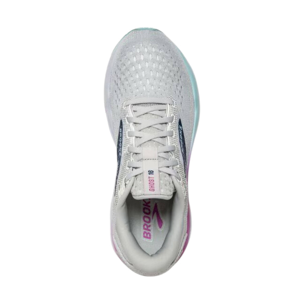 Brooks Women's Ghost 16 Road Running Shoes - White/Grey/Estate Blue - Lenny's Shoe & Apparel