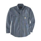 Carhartt Men's Flame Resistant Force Rugged Flex Loose Fit Twill Long Sleeve Plaid Shirt - Dark Blue/Navy - Lenny's Shoe & Apparel