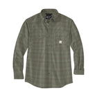 Carhartt Men's Loose Fit Midweight Chambray Long Sleeve Plaid Shirt - Dusty Olive - ONLINE STORE CREDIT/EXCHANGE ONLY - Lenny's Shoe & Apparel