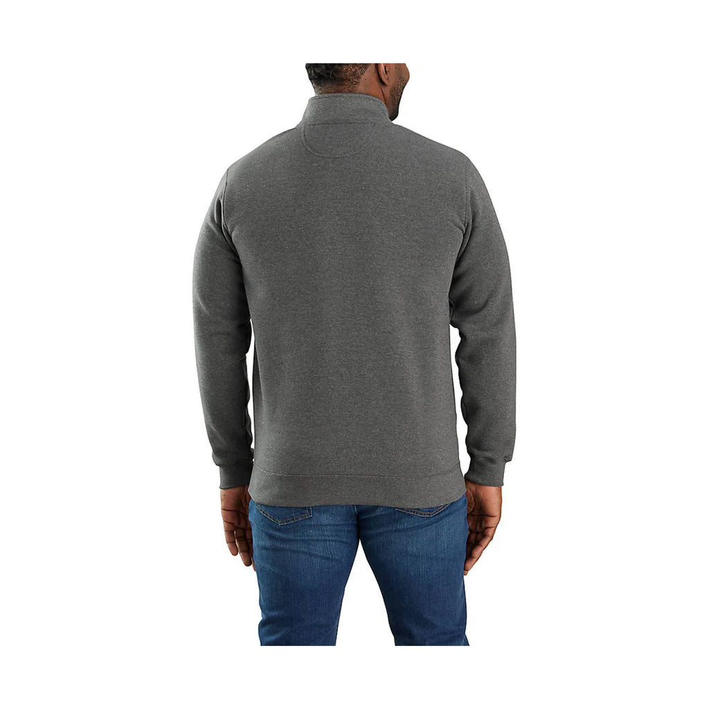 Carhartt Men's Loose Fit Midweight Quarter Zip Mock Neck Sweatshirt - Carbon Heather - Lenny's Shoe & Apparel