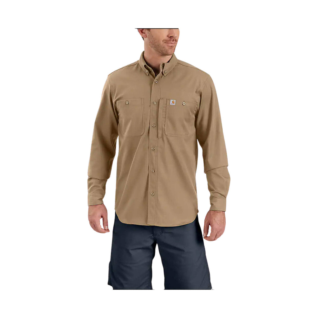 Carhartt Men's Rugged Professional Series Long Sleeve Shirt - Dark Khaki - ONLINE STORE CREDIT/EXCHANGE ONLY - Lenny's Shoe & Apparel