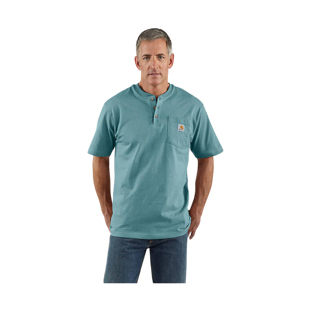 Carhartt Men's Workwear Short Sleeve Henley - Summer Blue Heather - Lenny's Shoe & Apparel