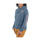 Carhartt Women's Relaxed Fit Midweight Logo Sleeve Graphic Sweatshirt - Thundercloud Heather - Lenny's Shoe & Apparel