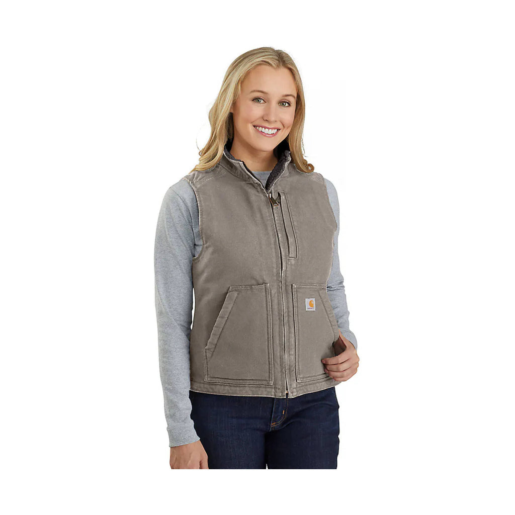 Carhartt Women's Sherpa Lined Vest Relaxed Fit - Taupe Grey - Lenny's Shoe & Apparel