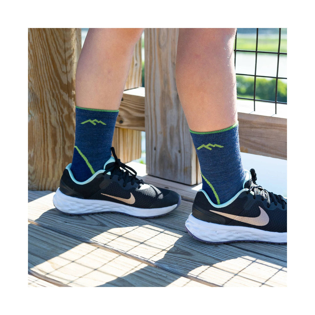 Darn Tough Vermont Kids' Light Hiker Micro Crew Lightweight Hiking Sock - Denim - Lenny's Shoe & Apparel