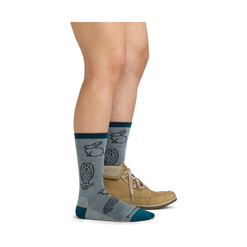 Darn Tough Vermont Women's Woodland Creatures Crew Lightweight Lifestyle Sock - Seafoam - Lenny's Shoe & Apparel