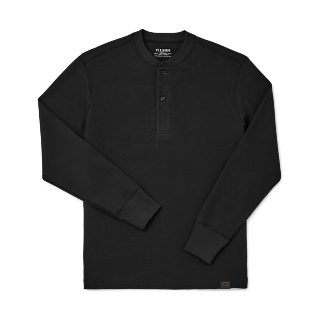 Filson Men's Waffle Knit Henley - Faded Black - Lenny's Shoe & Apparel