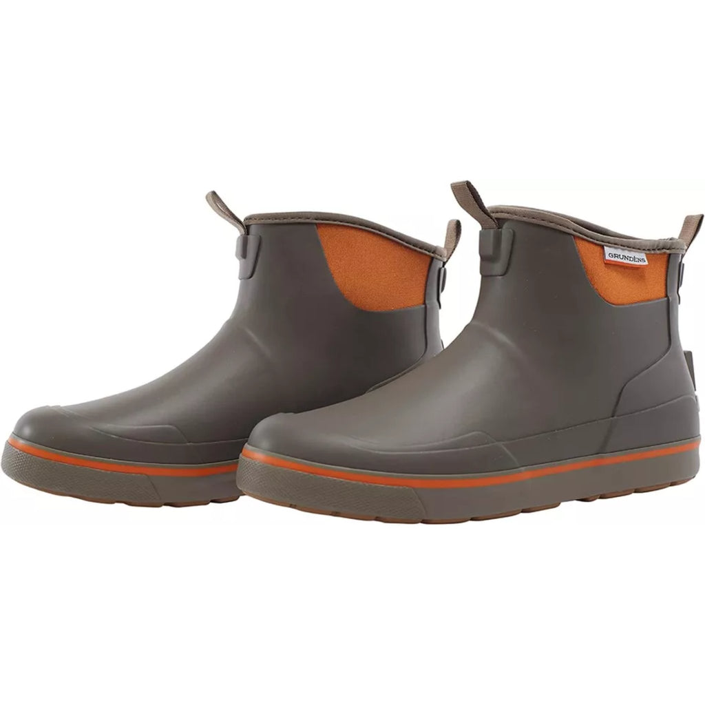 Grundens Men's Deck Boss Ankle Boot - Brindle Green/ Orange - Lenny's Shoe & Apparel