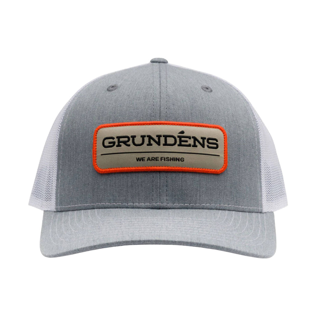 Grundens We Are Fishing Trucker Hat - Heather Grey/White - Lenny's Shoe & Apparel