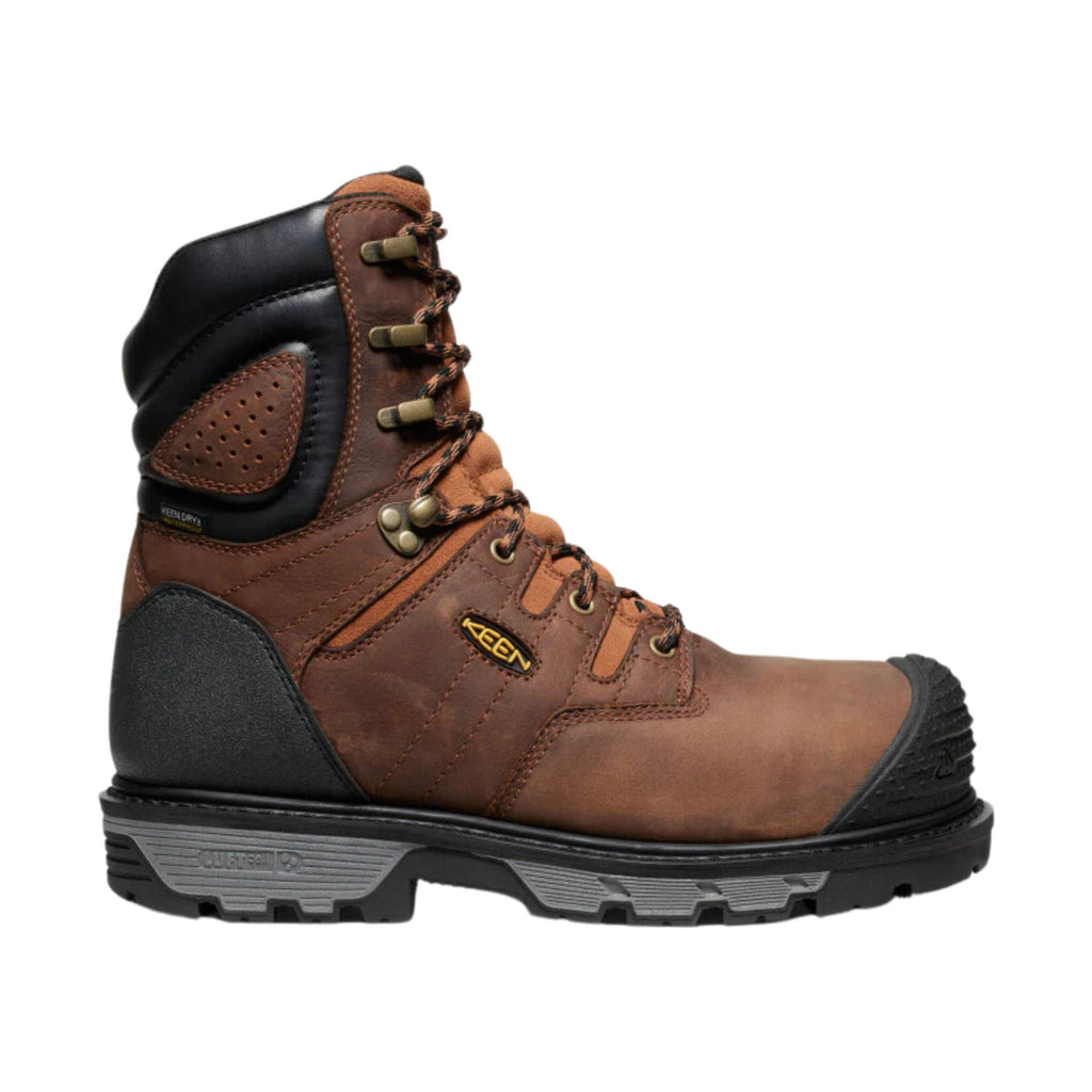 KEEN Utility Men's Camden 8 Inch Insulated Waterproof Carbon Fiber Toe Work Boots - Leather Brown/ Black - Lenny's Shoe & Apparel