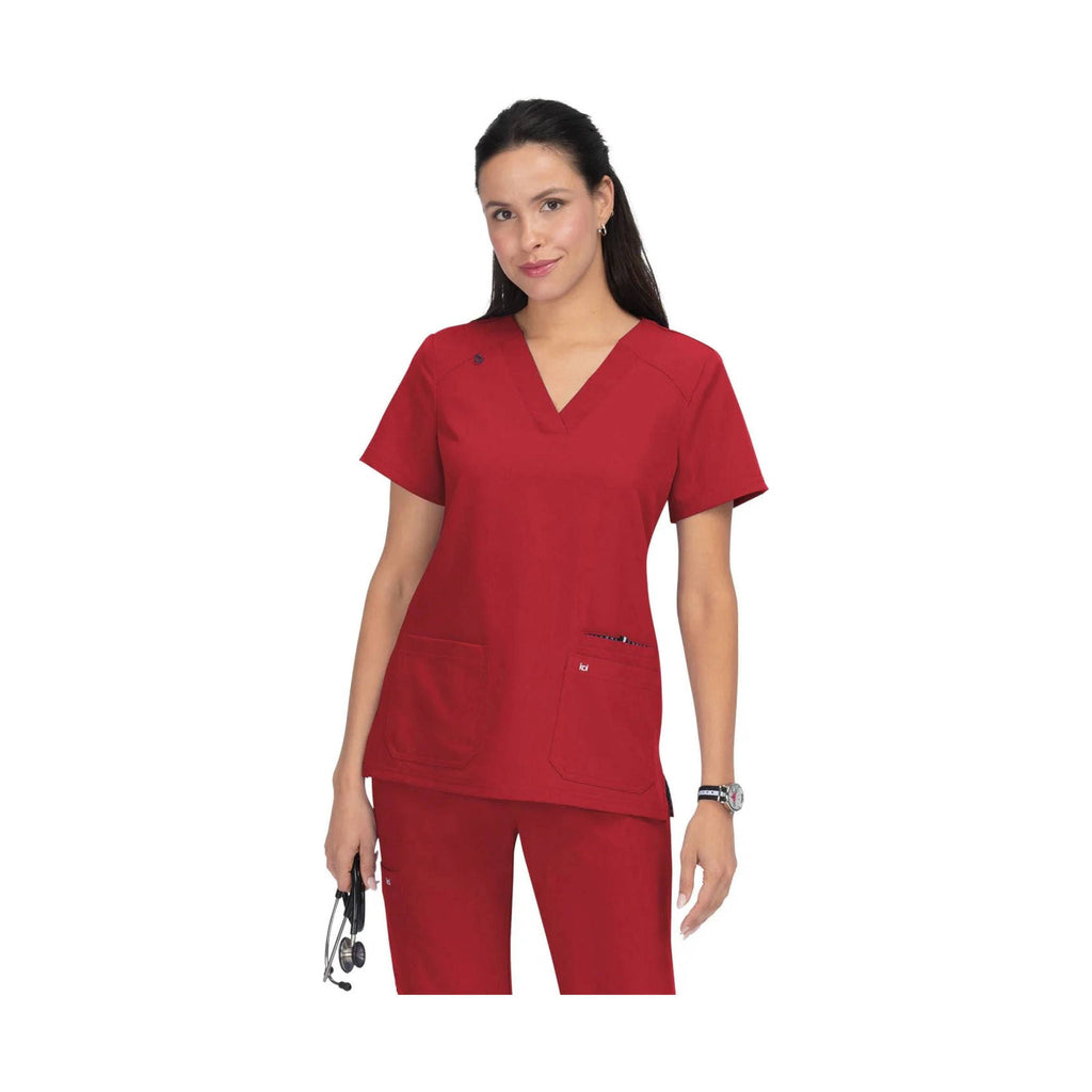 Koi Women's Hustle and Heart Scrub Top - Ruby - Lenny's Shoe & Apparel