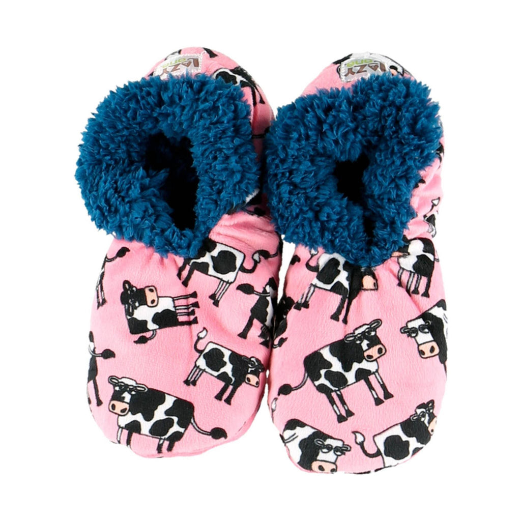 Lazy One Moody Cow Fuzzy Slipper - Pink - ONLINE STORE CREDIT/EXCHANGE ONLY - Lenny's Shoe & Apparel