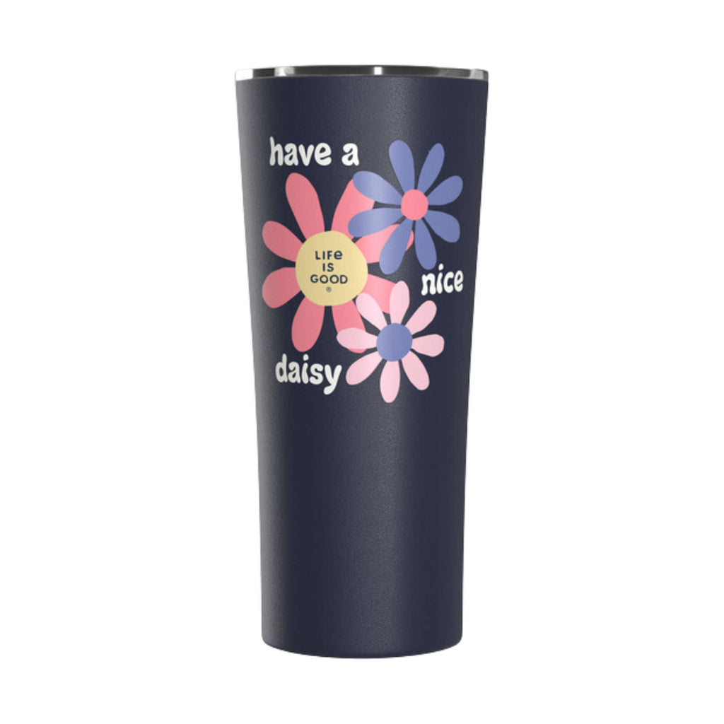 Life Is Good Nice Daisy 22oz Stainless Steel Tumbler - Navy Blue - Lenny's Shoe & Apparel