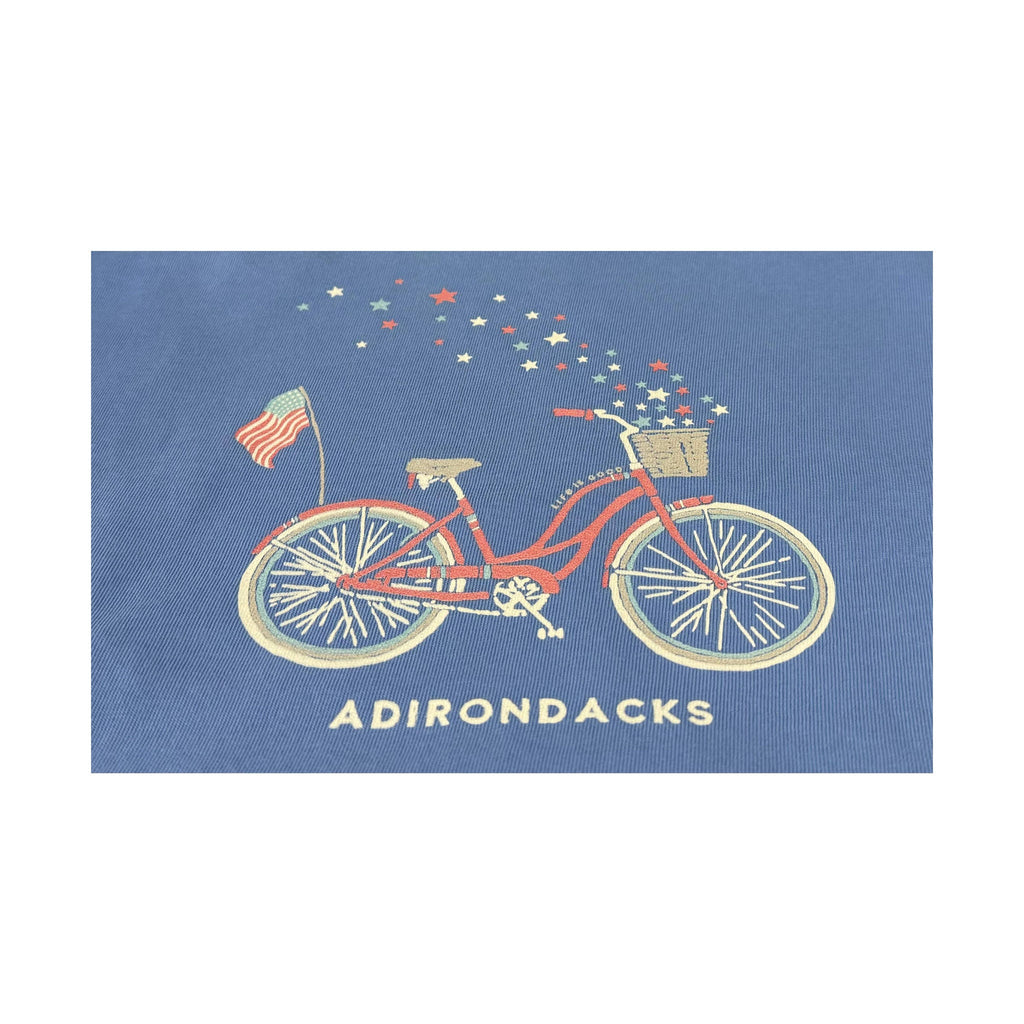 Life Is Good Women's Adirondacks Exclusive American Bike Tee - Cornflower Blue - Lenny's Shoe & Apparel