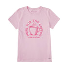 Life Is Good Women's Here For The Coffee Tee - Seashell Pink - Lenny's Shoe & Apparel