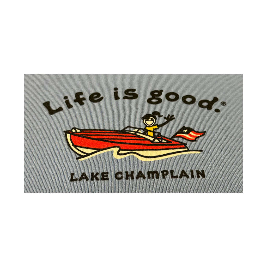 Life Is Good Women's Lake Champlain Exclusive Cruiser Tee - Cornflower Blue - Lenny's Shoe & Apparel