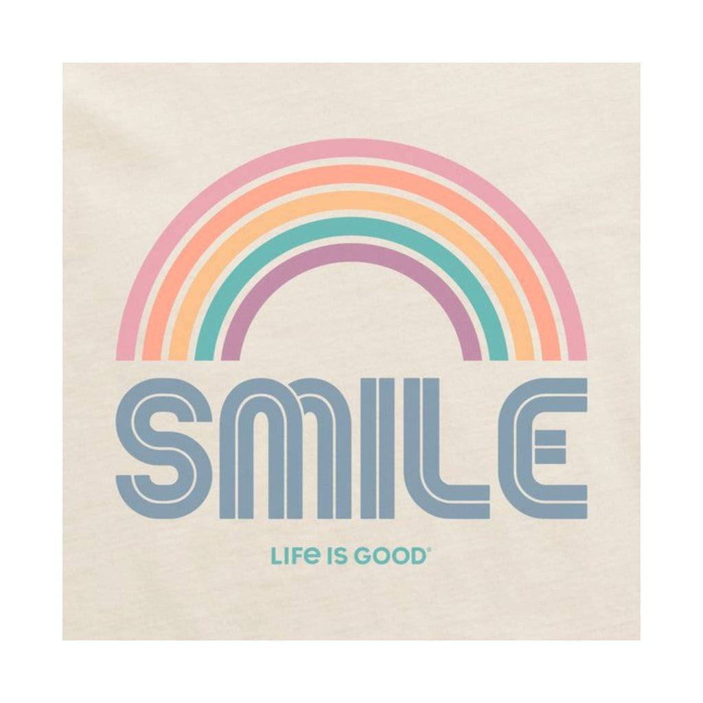 Life is Good Women's Smile Rainbow Crusher Lite Tee - Putty White - Lenny's Shoe & Apparel