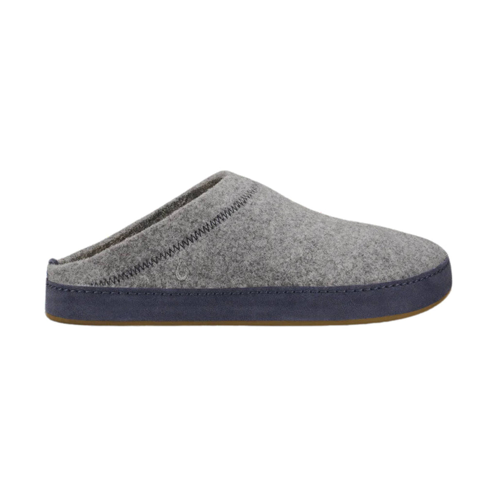 Olukai Men's Hamani Hulu Wool Mule Slippers - Graphite/Trench Blue - Lenny's Shoe & Apparel