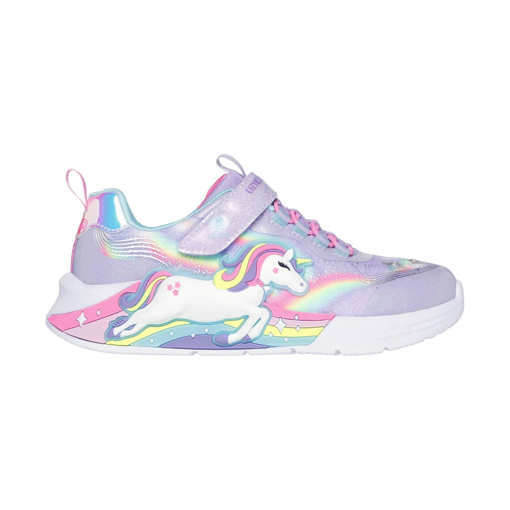 Skechers Kids' S Lights Unicorn Chaser Shoes - Lavender Multi - Lenny's Shoe & Apparel