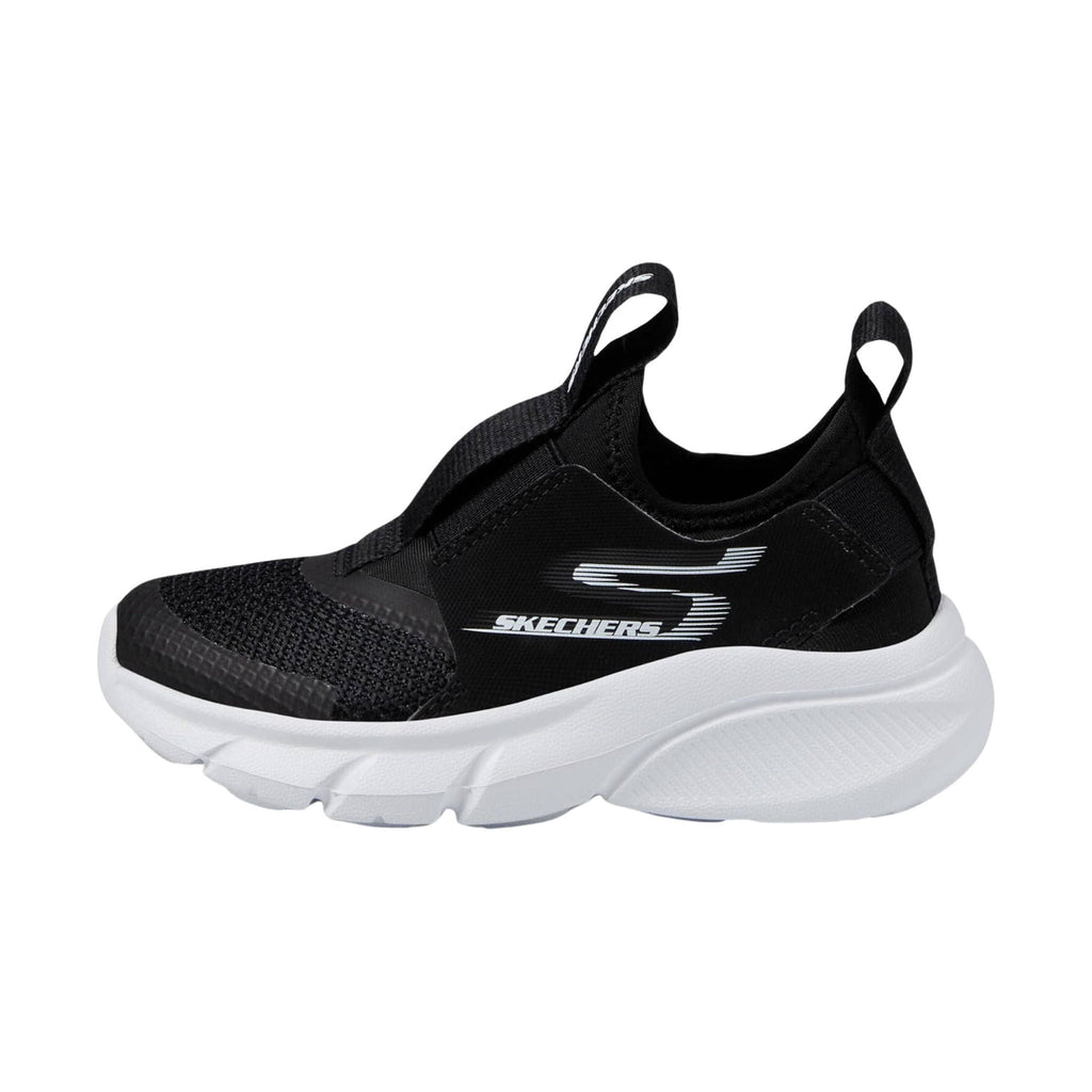 Skechers Kids' Skech Faster Slip On Shoes - Black/White - Lenny's Shoe & Apparel