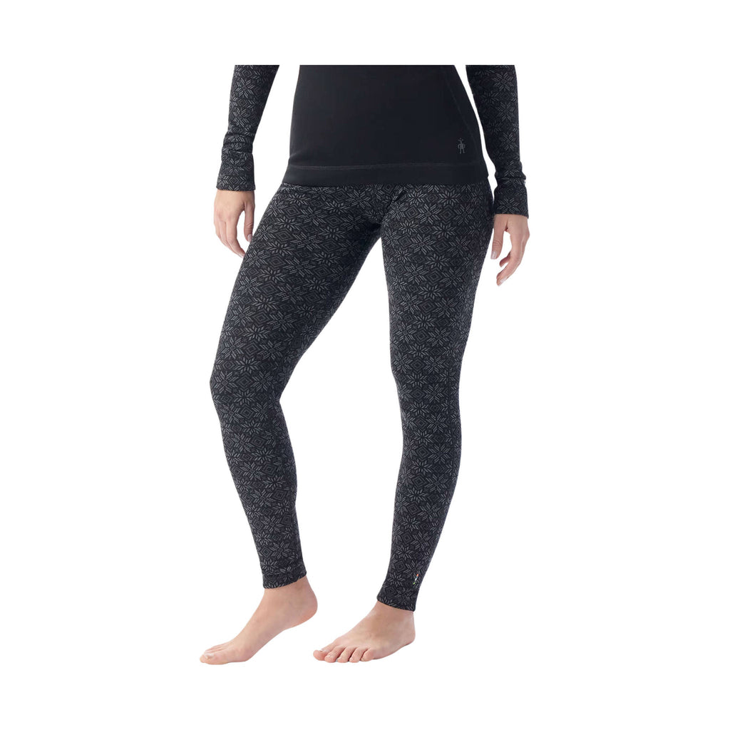 Smartwool Women's Thermal Merino Base Layer Bottom - Black Digi Snow - Lenny's Shoe & Apparel