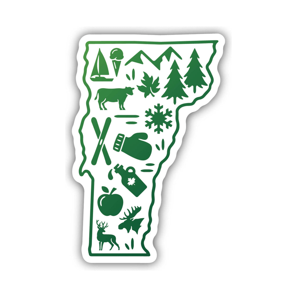 Sticker Northwest Vermont - Green Print - Lenny's Shoe & Apparel
