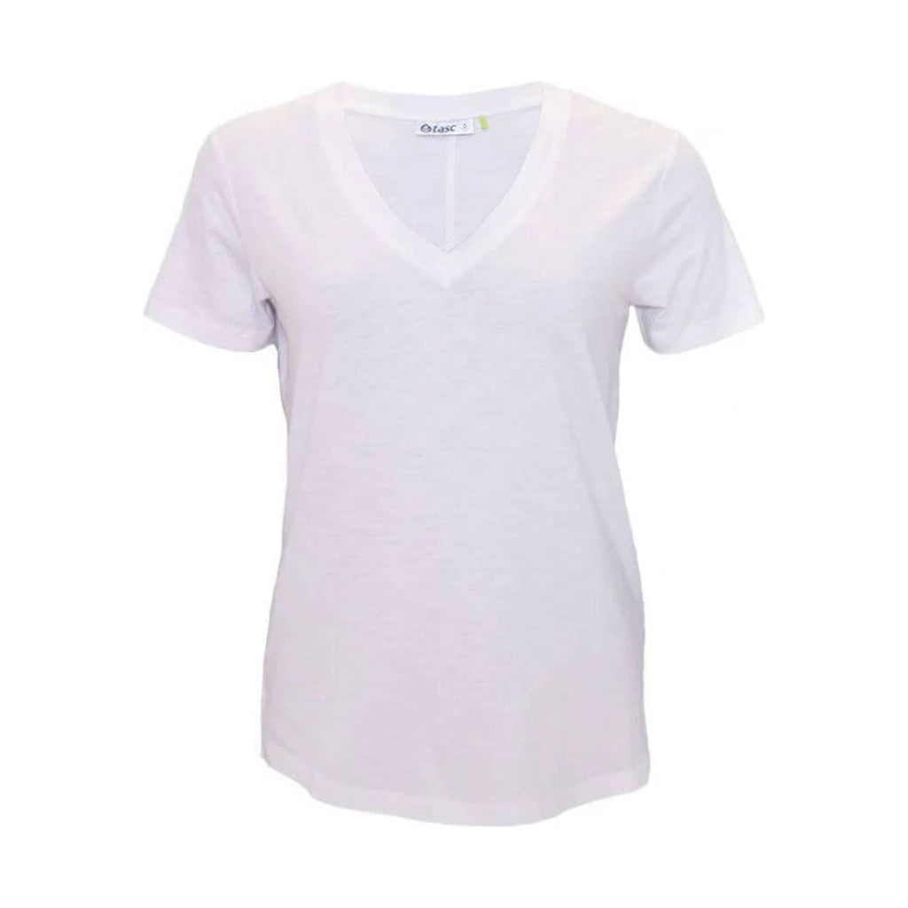 Tasc Women's NOLA V Neck T Shirt - White - ONLINE STORE CREDIT/EXCHANGE ONLY - Lenny's Shoe & Apparel