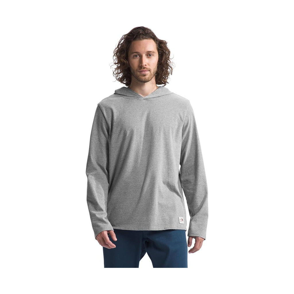 The North Face Men's Long Sleeve Heritage Patch Tee - TNF Medium Grey - Lenny's Shoe & Apparel