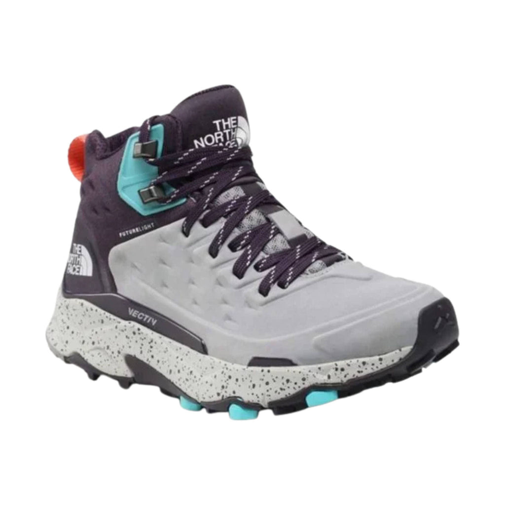 The North Face Women's Vectiv Exploris Mid Futurelight Hiking Boots - Meld Grey/Dark Eggplant Purple FINAL SALE - Lenny's Shoe & Apparel