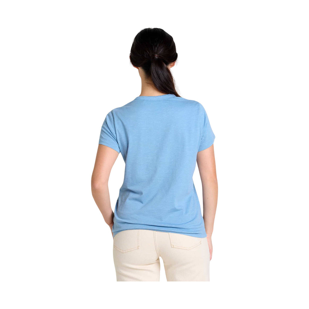 Toad & Co Women's Primo Short Sleeve Crew - Weathered Blue Embroidery - Lenny's Shoe & Apparel