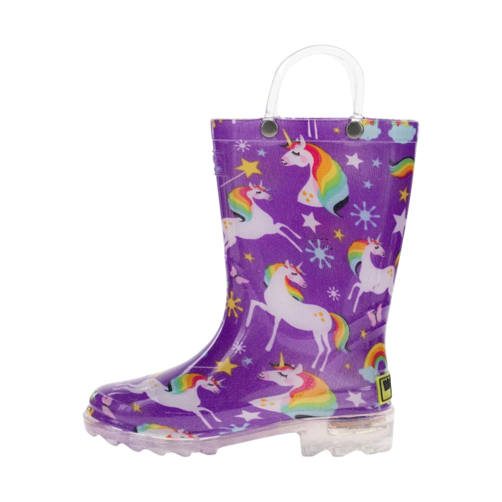 Western Chief Kids' Rainbow Unicorn Lighted Rain Boot - Purple - Lenny's Shoe & Apparel