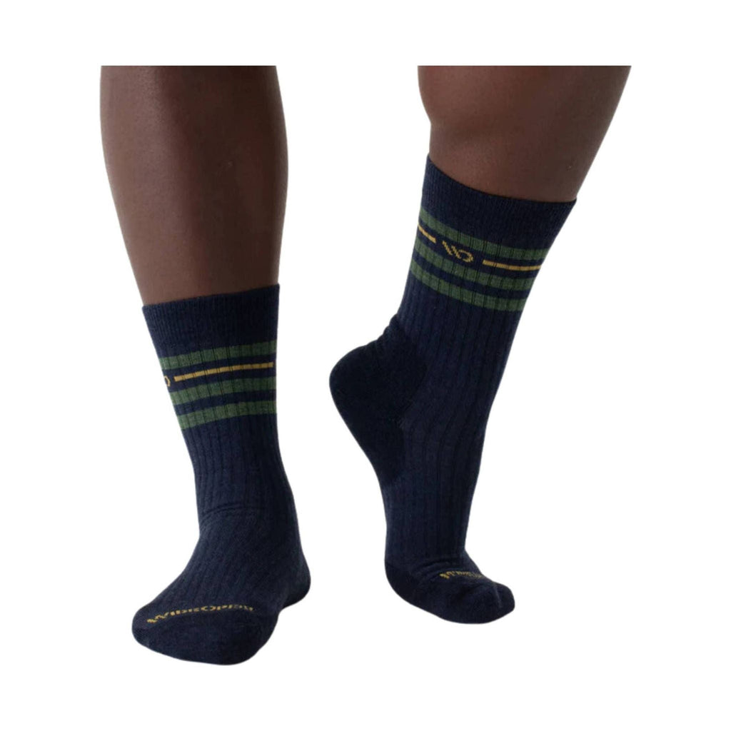 Wide Open Men's Vintage Stripe Cushioned Crew Socks - Denim - Lenny's Shoe & Apparel