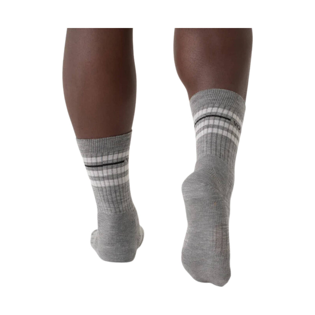 Wide Open Men's Vintage Stripe Cushioned Crew Socks - Light Gray - Lenny's Shoe & Apparel