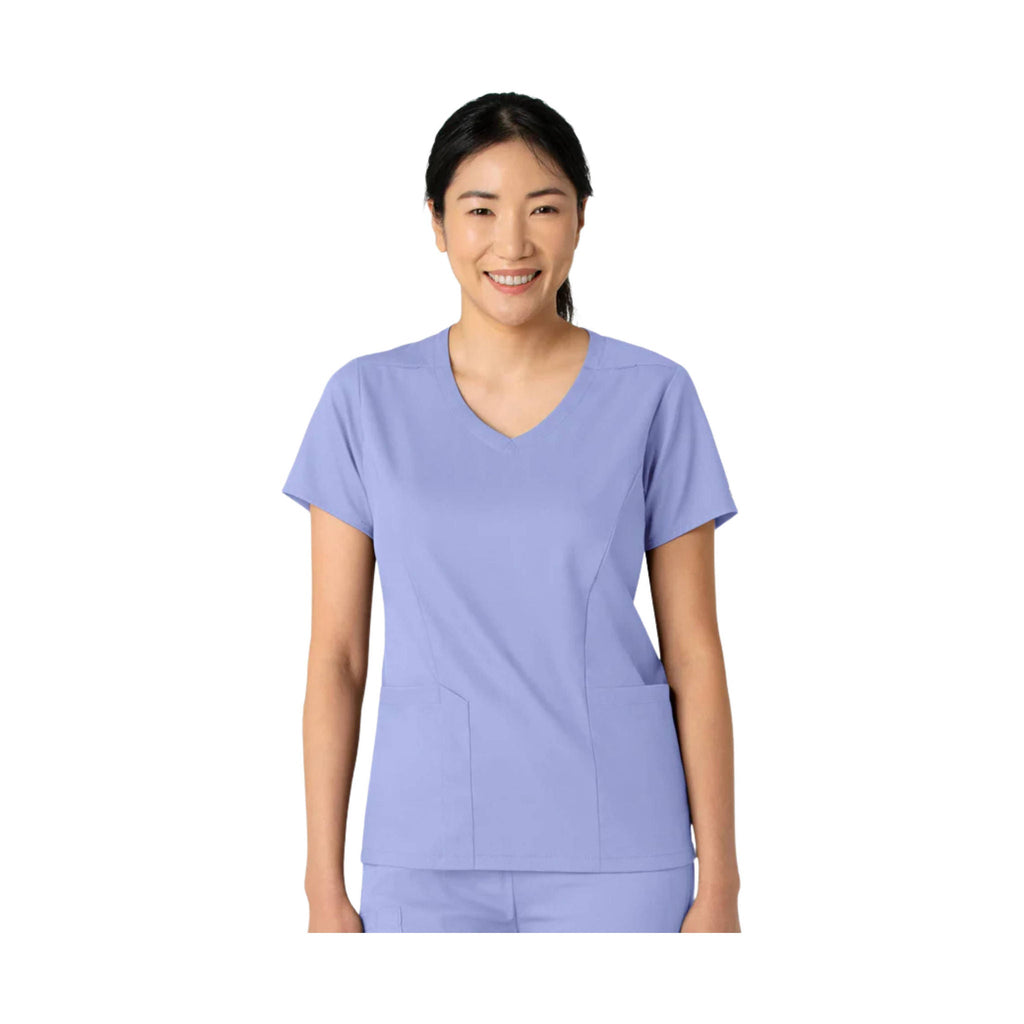 Wonder Wink Women's 2 Pocket V Neck Scrub Top - Ceil Blue - Lenny's Shoe & Apparel