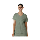 Wonder Wink Women's 2 Pocket V Neck Scrub Top - Sage Heather - Lenny's Shoe & Apparel