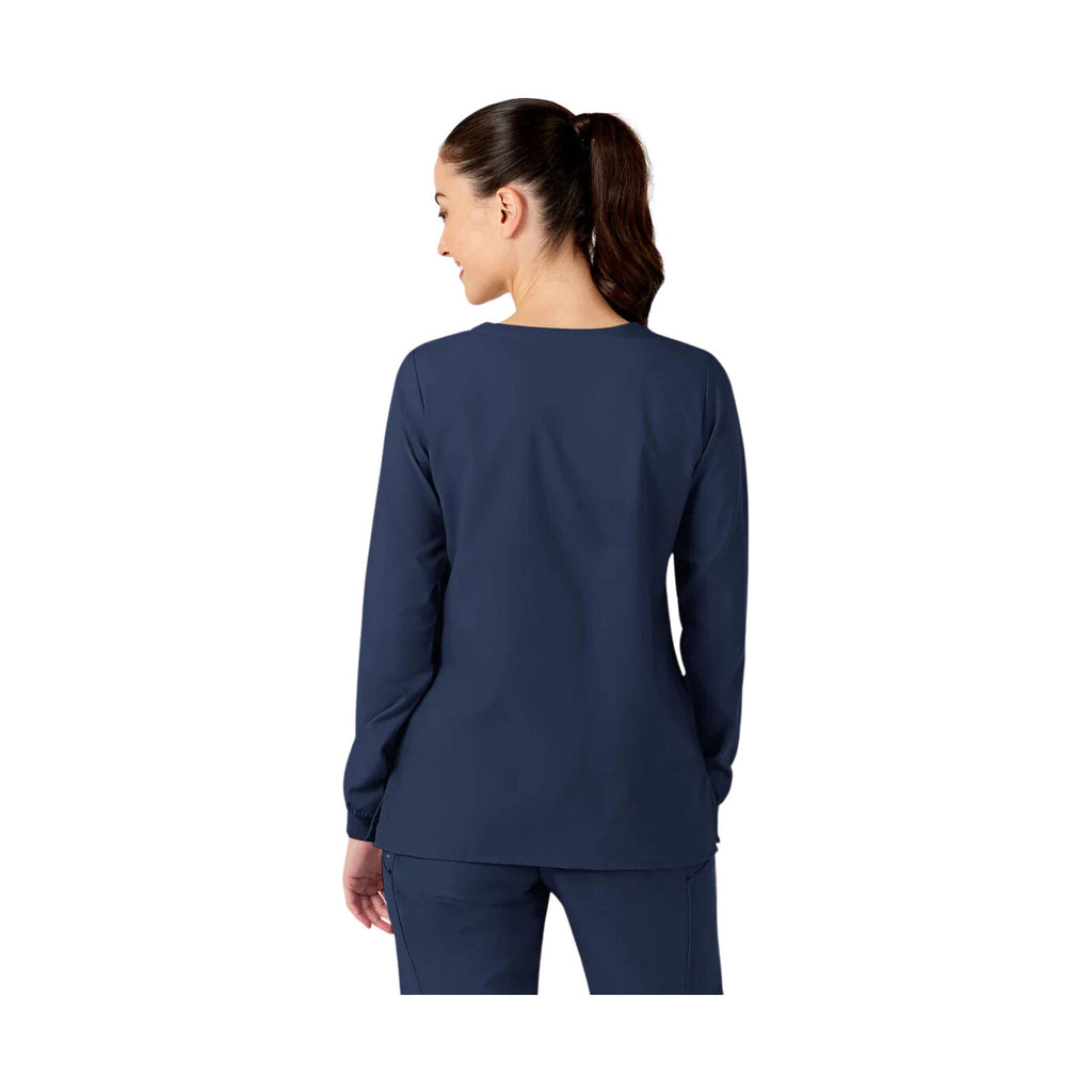 WonderWink Women's Crew Neck Warm Up Scrub Jacket - Navy - Lenny's Shoe & Apparel