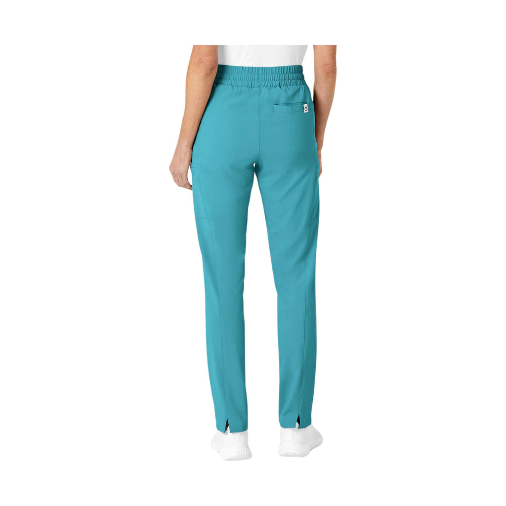 WonderWink Women's High Waist Slim Leg Scrub Pant - Teal Blue - Lenny's Shoe & Apparel