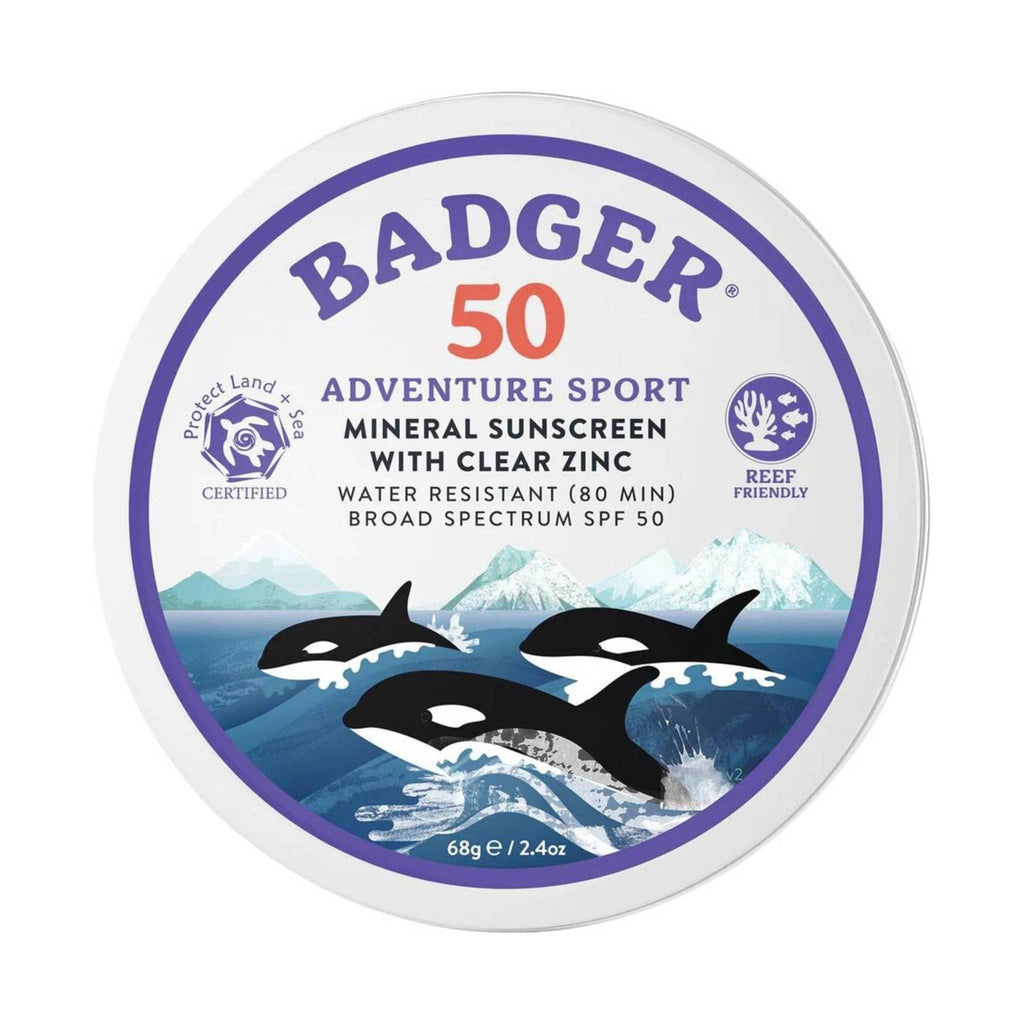 Badger Adventure Sport Mineral 2.4oz Sunscreen Tin SPF 50 - Lenny's Shoe & Apparel