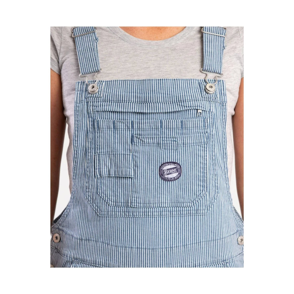 Berne Women's Vintage Washed Flex Hickory Stripe Bib Overall - Hickory Stripe - Lenny's Shoe & Apparel