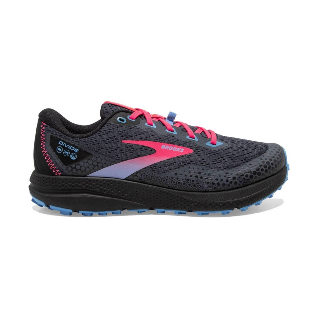 Brooks Women's Divide 3 Running and Hiking Shoes - Ebony/Black/Diva Pink - Lenny's Shoe & Apparel