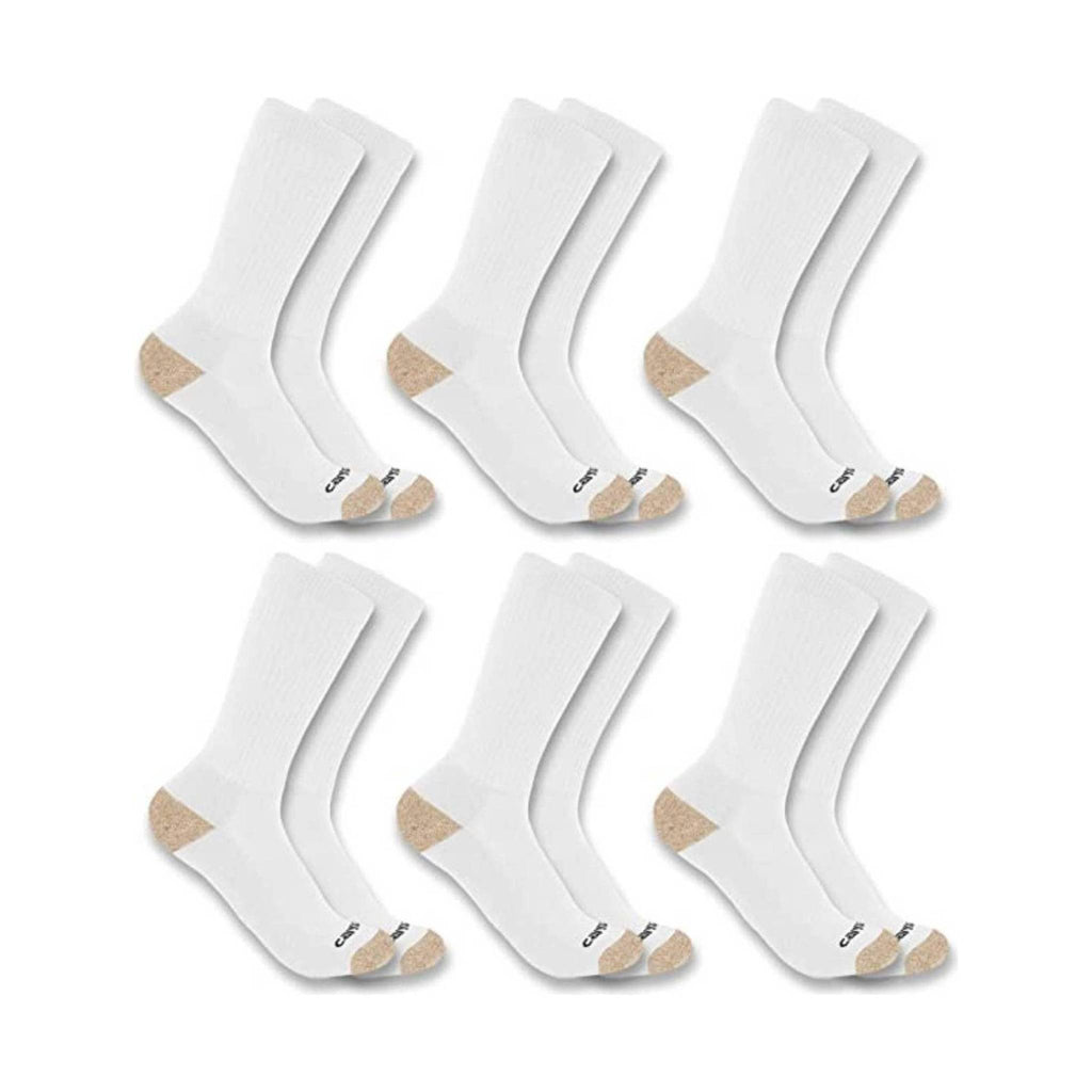 Carhartt Men's Midweight Crew Sock 6-Pack - White - Lenny's Shoe & Apparel