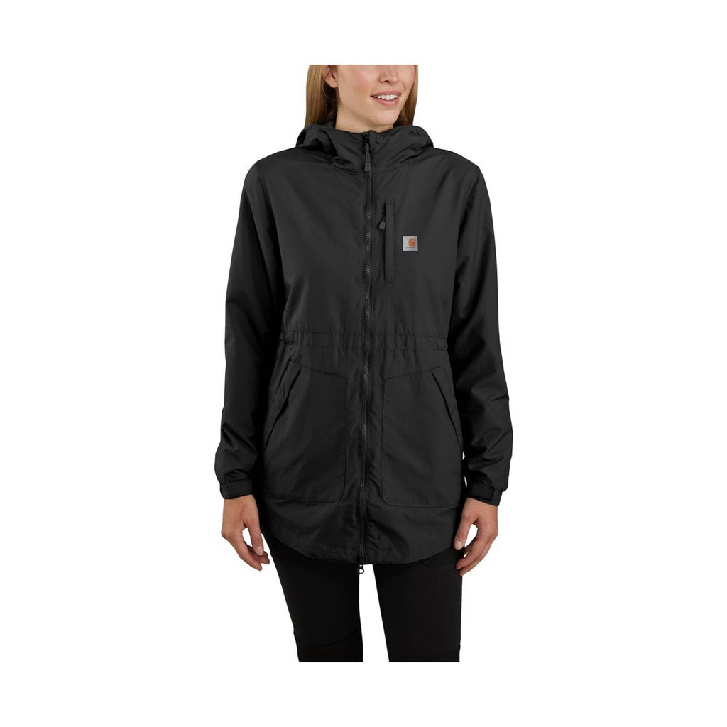 Carhartt Women's Rain Defender Hooded Relaxed Fit Lightweight Coat - Black - Lenny's Shoe & Apparel