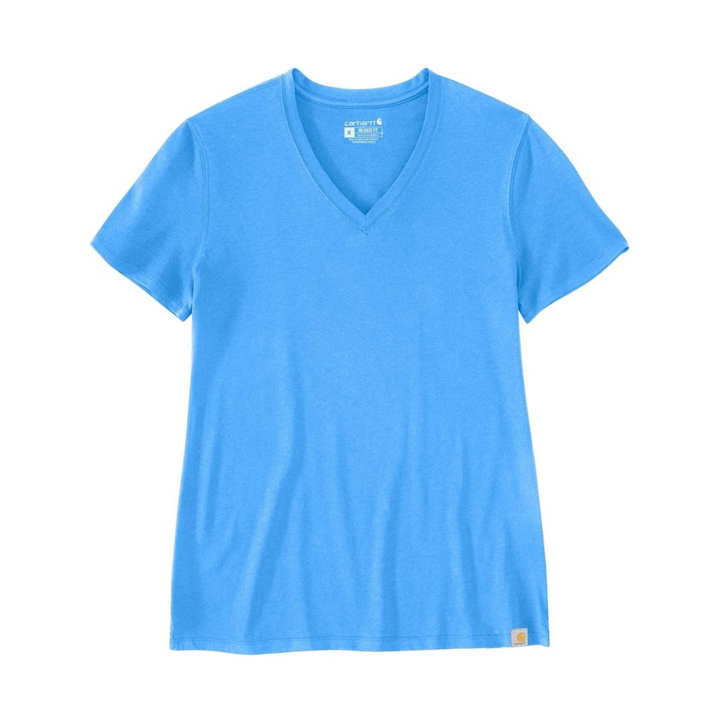 Carhartt Women's Relaxed Fit Lightweight Short-Sleeve V-neck Tee - Azure Blue - Lenny's Shoe & Apparel