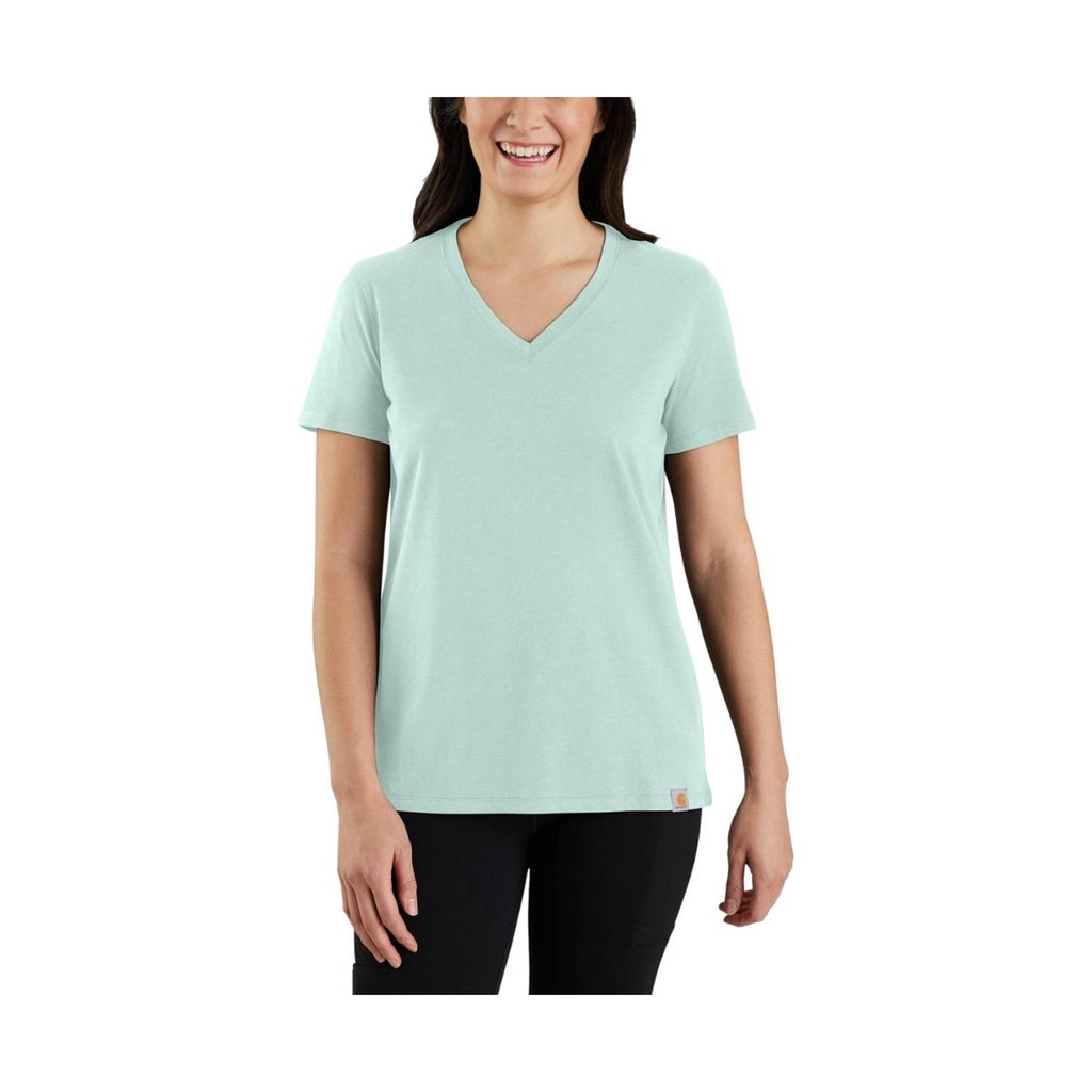 Carhartt Women's Relaxed Fit Lightweight Short-Sleeve V-neck Tee - Blue Surf - Lenny's Shoe & Apparel